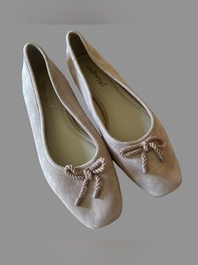 J. McLaughlin Light Pink Suede Square Toe Ballet Flats US7.5 NWOT